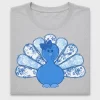 Blue Floral Turkey Girl DTF Transfer