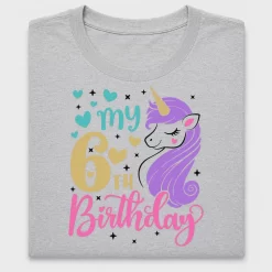 My 6th Birthday Unicorn DTF Transfer