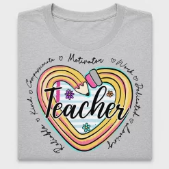 Teacher Pencil Heart DTF Transfer