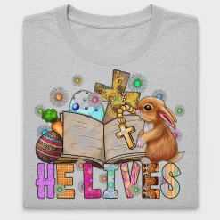 Easter He Lives Bunny DTF Transfer