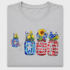 USA Patriotic Mason Jar DTF Transfer