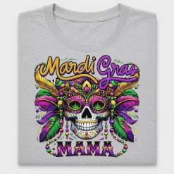 Mardi Gras Mama Skull DTF Transfer