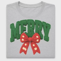 Retro Merry Crochet Bow DTF Transfer