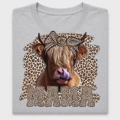 Mama Highland Cow Leopard DTF Transfer