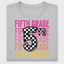 Fifth Grade Stacked Checker DTF Transfer