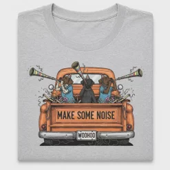 Make Some Noise Dog Truck DTF Transfer