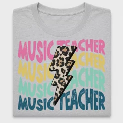 Retro Music Teacher Lightning DTF Transfer