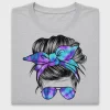 Tie Dye Hair Bun Girl DTF Transfer
