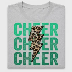 Cheer Leopard Lightning Bolt DTF Transfer