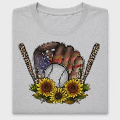 Western Baseball Glove Sunflower DTF Transfer