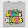 Colorful First Grade Flowers DTF Transfer