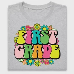 Colorful First Grade Flowers DTF Transfer