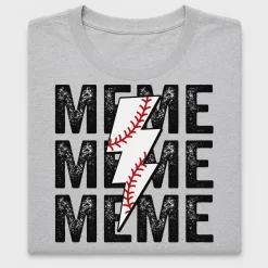 Baseball Lightning Bolt Distressed DTF Transfer