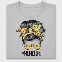 Messy Bun Sunflower DTF Transfer