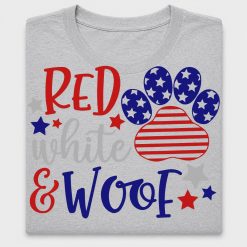 Red White & Woof Paw DTF Transfer