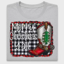Western Christmas Cowboy Boots DTF Transfer