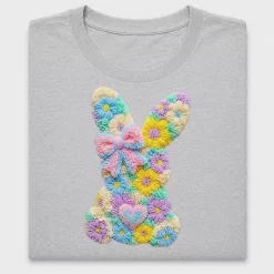 Floral Latch Hook Bunny DTF Transfer
