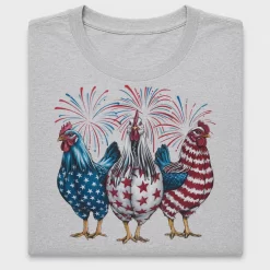 Patriotic Rooster Fireworks DTF Transfer
