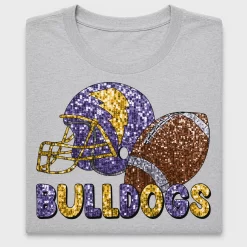Bulldogs Football Sequin DTF Transfer