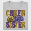 Cheer Sister Purple Gold DTF Transfer