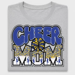 Cheer Mom Blue Gold Leopard DTF Transfer