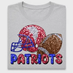 Sequin Patriots Football DTF Transfer