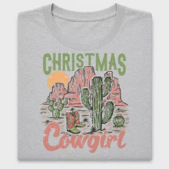 Retro Christmas Cowgirl Western DTF Transfer