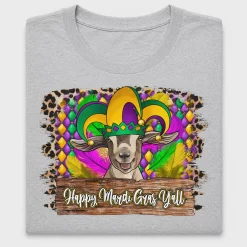 Happy Mardi Gras Goat DTF Transfer