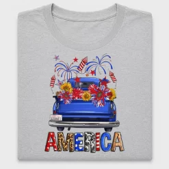 Patriotic Truck Fourth of July DTF Transfer