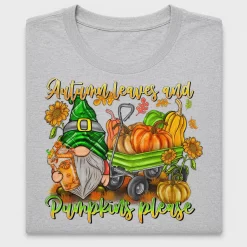 Autumn Leaves Pumpkins Gnome DTF Transfer
