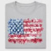 Floral American Flag DTF Transfer