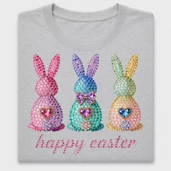 Rhinestone Happy Easter Bunny DTF Transfer