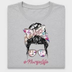 Nurse Life Messy Bun DTF Transfer For Shirts