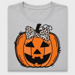 Leopard Pumpkin Face Bow DTF Transfer