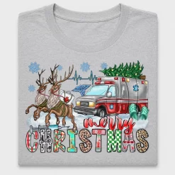 Merry Christmas Ambulance DTF Transfer