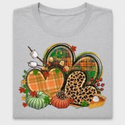 Fall Hearts With Plaid DTF Transfer