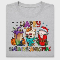 Happy Hallothanksmas Coffee DTF Transfer