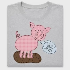 Cute Pig Faux Applique DTF Transfer