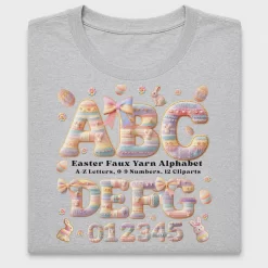 Easter Faux Yarn Alphabet DTF Transfer