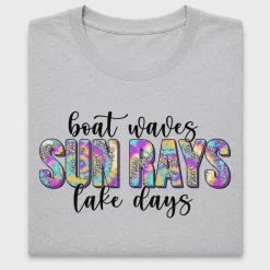 Boat Waves Sun Rays Lake Days DTF Transfer
