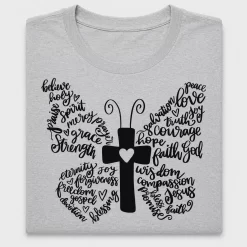 Christian Butterfly Cross DTF Transfer