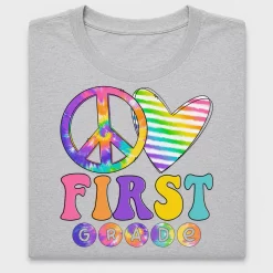Peace Love First Grade Tie Dye DTF Transfer