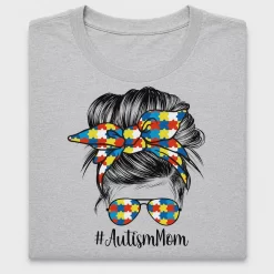 Autism Mom Messy Bun DTF Transfer