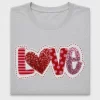 Sequin Love Faux Embroidery DTF Transfer