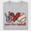 Peace Love Baseball DTF Transfer