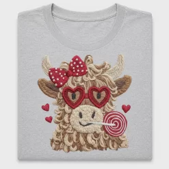 Valentine Highland Cow DTF Transfer