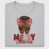 Merry Christmas Afro Woman DTF Transfer