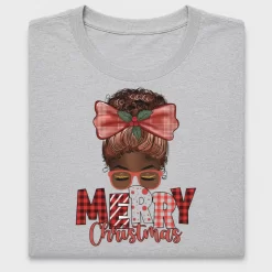 Merry Christmas Afro Woman DTF Transfer