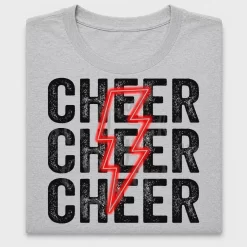 Neon Cheer Lightning Bolt DTF Transfer