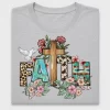 Faith Floral Cross DTF Transfer